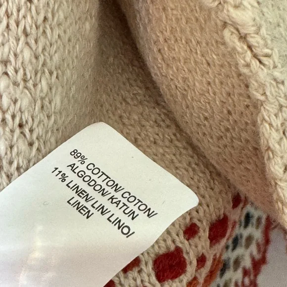 Lucky Brand Linen Cotton Embroidered Boho Deep Pocket Cardigan - Picture 8 of 11